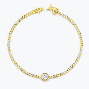 Gold Diamond Bezel Tennis Bracelet - FREE WORLD-WIDE SHIPPING - JEWELRY STORE