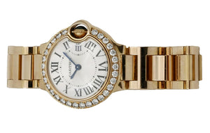 Womens Cartier Ballon Bleu 18K Gold Diamond Watch