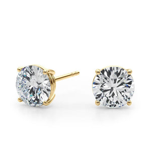 14K Yellow Gold (4 Cttw) 2ct 4 Prong Wire Stud Earring